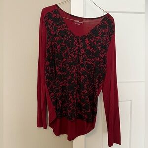 Croft & Barrow Red Long Sleeve Top